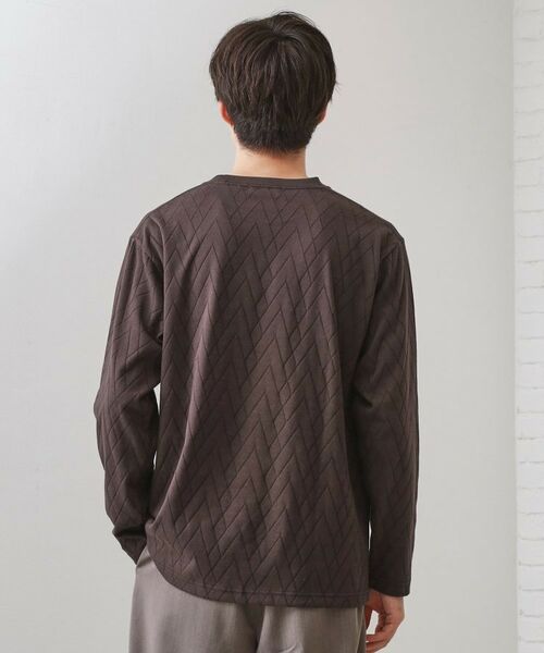 THE SHOP TK / ザ ショップ ティーケー カットソー | リンクスジオメトリック長袖Tシャツ【サスティナブル素材使用/洗濯機OK】 | 詳細15