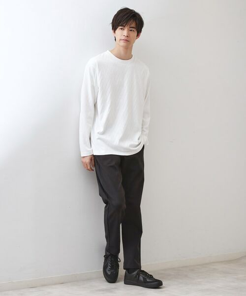 THE SHOP TK / ザ ショップ ティーケー カットソー | リンクスジオメトリック長袖Tシャツ【サスティナブル素材使用/洗濯機OK】 | 詳細3