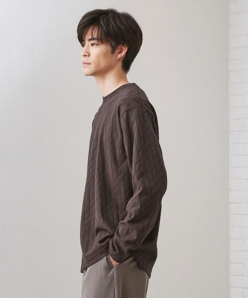 THE SHOP TK / ザ ショップ ティーケー カットソー | リンクスジオメトリック長袖Tシャツ【サスティナブル素材使用/洗濯機OK】 | 詳細5