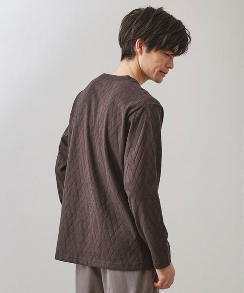 THE SHOP TK / ザ ショップ ティーケー カットソー | リンクスジオメトリック長袖Tシャツ【サスティナブル素材使用/洗濯機OK】 | 詳細6