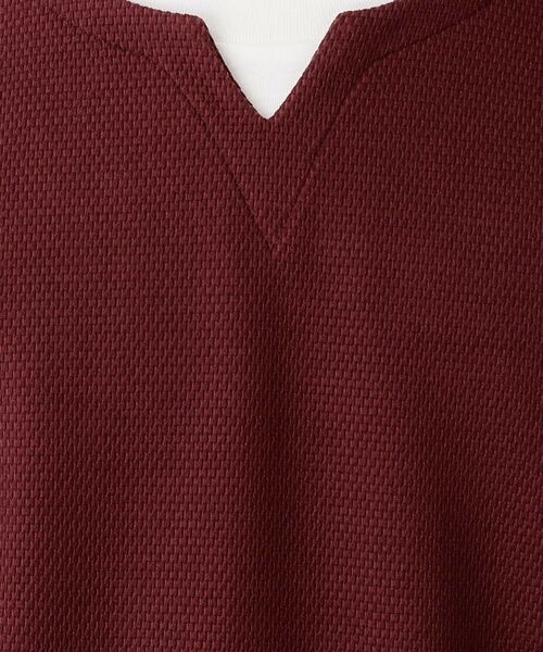 THE SHOP TK / ザ ショップ ティーケー カットソー | 【一枚でコーディネートが完成！】レイヤード風キーネック長袖Tシャツ 洗濯機OK | 詳細16