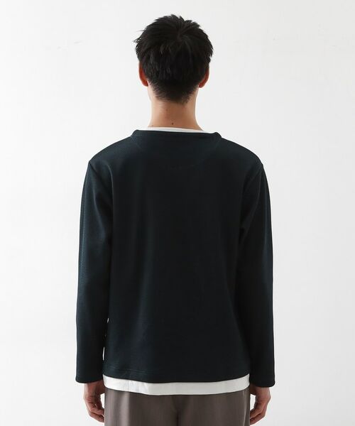 THE SHOP TK / ザ ショップ ティーケー カットソー | 【一枚でコーディネートが完成！】レイヤード風キーネック長袖Tシャツ 洗濯機OK | 詳細19