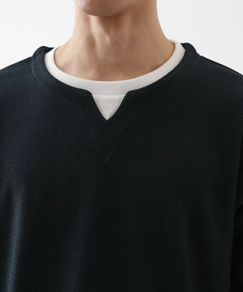 THE SHOP TK / ザ ショップ ティーケー カットソー | 【一枚でコーディネートが完成！】レイヤード風キーネック長袖Tシャツ 洗濯機OK | 詳細20