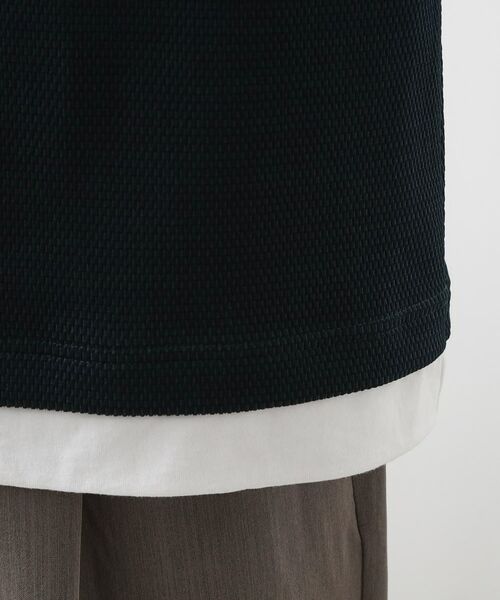 THE SHOP TK / ザ ショップ ティーケー カットソー | 【一枚でコーディネートが完成！】レイヤード風キーネック長袖Tシャツ 洗濯機OK | 詳細22