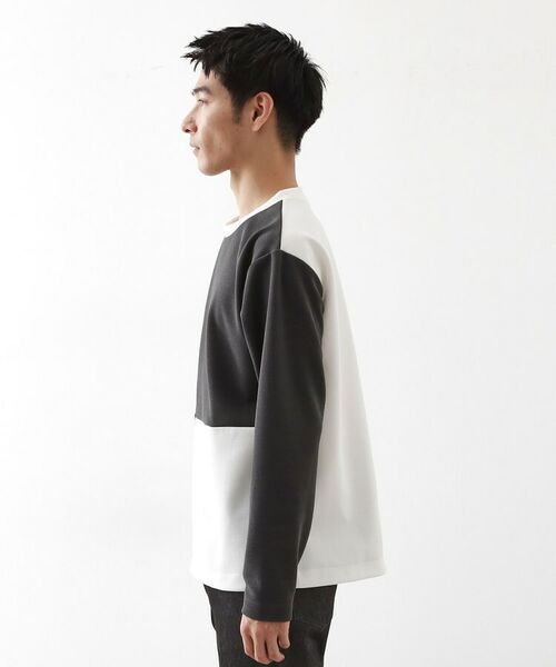 THE SHOP TK / ザ ショップ ティーケー カットソー | 【一枚で着映える】パターンブロッキング長袖Tシャツ 洗濯機OK | 詳細14