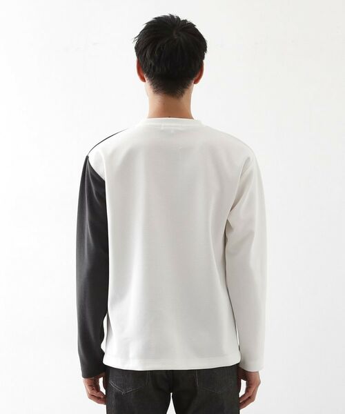 THE SHOP TK / ザ ショップ ティーケー カットソー | 【一枚で着映える】パターンブロッキング長袖Tシャツ 洗濯機OK | 詳細15