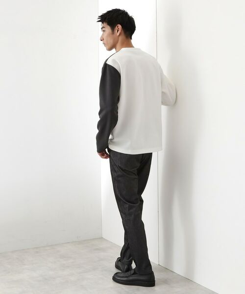 THE SHOP TK / ザ ショップ ティーケー カットソー | 【一枚で着映える】パターンブロッキング長袖Tシャツ 洗濯機OK | 詳細3