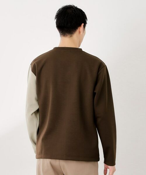 THE SHOP TK / ザ ショップ ティーケー カットソー | 【一枚で着映える】パターンブロッキング長袖Tシャツ 洗濯機OK | 詳細6