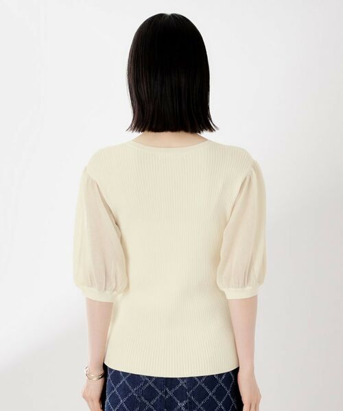 THE SHOP TK / ザ ショップ ティーケー ニット・セーター | シアーパフ袖ニット【洗濯機OK】 | 詳細15