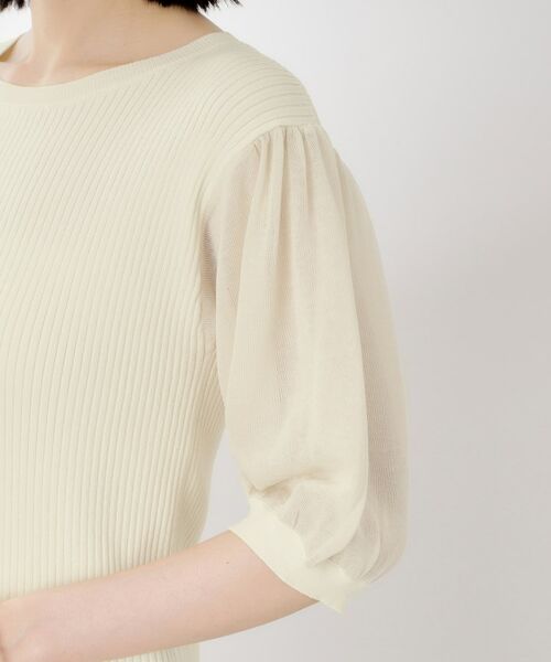 THE SHOP TK / ザ ショップ ティーケー ニット・セーター | シアーパフ袖ニット【洗濯機OK】 | 詳細17