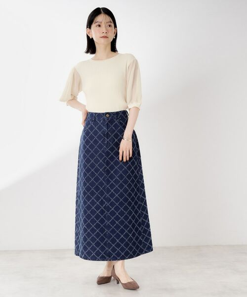 THE SHOP TK / ザ ショップ ティーケー ニット・セーター | シアーパフ袖ニット【洗濯機OK】 | 詳細5