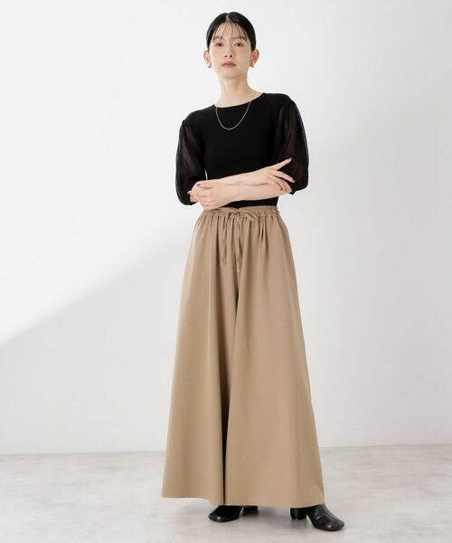 THE SHOP TK / ザ ショップ ティーケー ニット・セーター | シアーパフ袖ニット【洗濯機OK】 | 詳細6