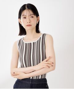 THE SHOP TK / ザ ショップ ティーケー ニット・セーター | ストライプ柄ニットタンク前後2WAY