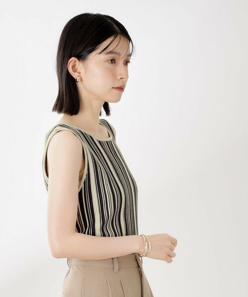 THE SHOP TK / ザ ショップ ティーケー ニット・セーター | ストライプ柄ニットタンク前後2WAY | 詳細1