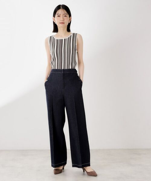 THE SHOP TK / ザ ショップ ティーケー ニット・セーター | ストライプ柄ニットタンク前後2WAY | 詳細11