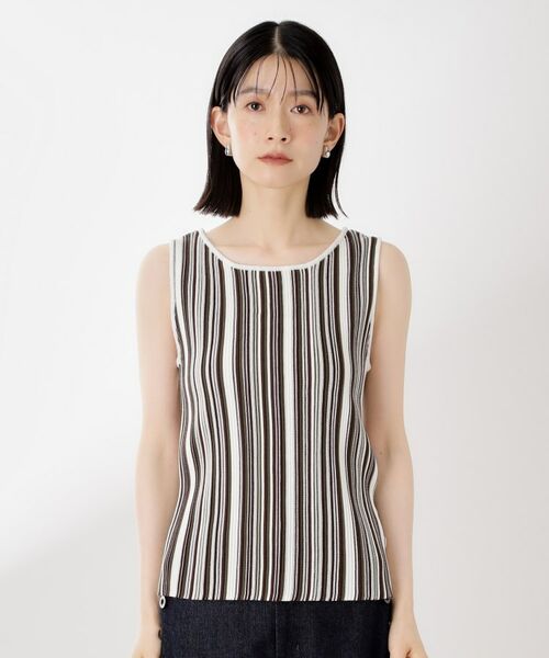 THE SHOP TK / ザ ショップ ティーケー ニット・セーター | ストライプ柄ニットタンク前後2WAY | 詳細13
