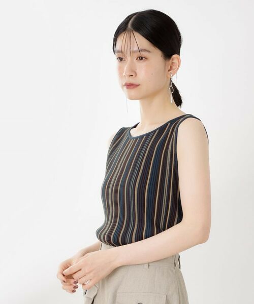 THE SHOP TK / ザ ショップ ティーケー ニット・セーター | ストライプ柄ニットタンク前後2WAY | 詳細5