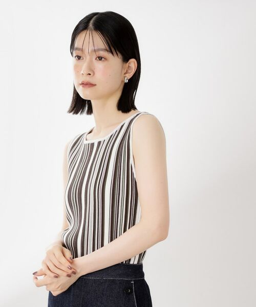 THE SHOP TK / ザ ショップ ティーケー ニット・セーター | ストライプ柄ニットタンク前後2WAY | 詳細9