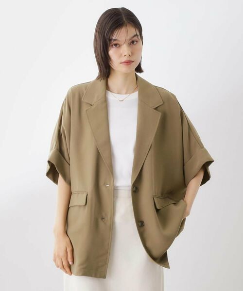 THE SHOP TK / ザ ショップ ティーケー テーラードジャケット | ドルマン半袖ジャケット【洗える】 | 詳細17