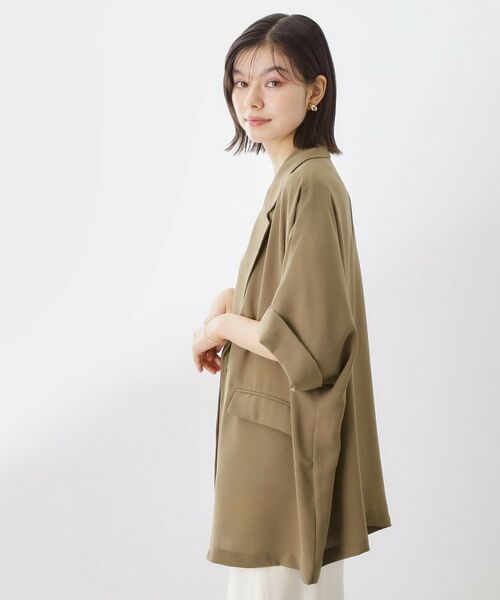 THE SHOP TK / ザ ショップ ティーケー テーラードジャケット | ドルマン半袖ジャケット【洗える】 | 詳細19