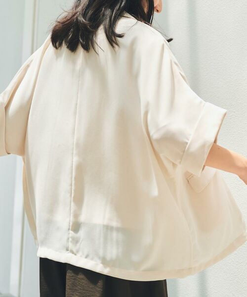 THE SHOP TK / ザ ショップ ティーケー テーラードジャケット | ドルマン半袖ジャケット【洗える】 | 詳細2