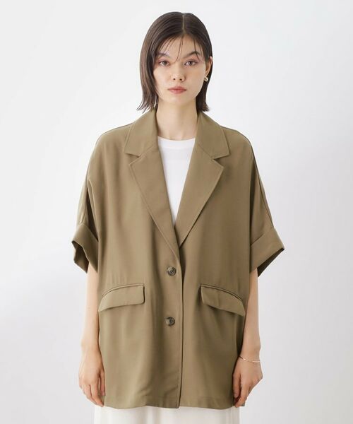 THE SHOP TK / ザ ショップ ティーケー テーラードジャケット | ドルマン半袖ジャケット【洗える】 | 詳細22