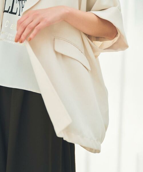 THE SHOP TK / ザ ショップ ティーケー テーラードジャケット | ドルマン半袖ジャケット【洗える】 | 詳細3