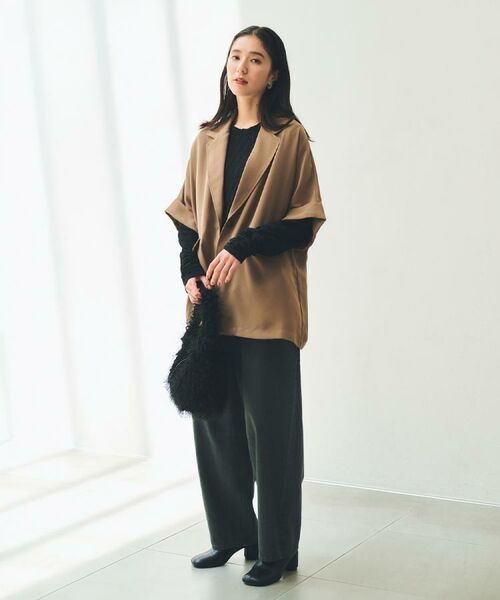 THE SHOP TK / ザ ショップ ティーケー テーラードジャケット | ドルマン半袖ジャケット【洗える】 | 詳細7