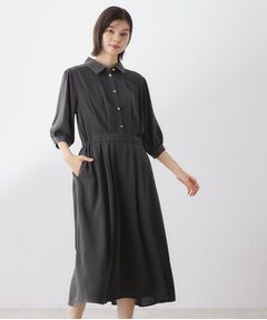 THE SHOP TK / ザ ショップ ティーケー ロング・マキシ丈ワンピース | 5分袖シャツワンピース【防シワ/吸水速乾/UVケア/洗濯機OK】