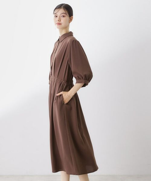 THE SHOP TK / ザ ショップ ティーケー ロング・マキシ丈ワンピース | 5分袖シャツワンピース【防シワ/吸水速乾/UVケア/洗濯機OK】 | 詳細5