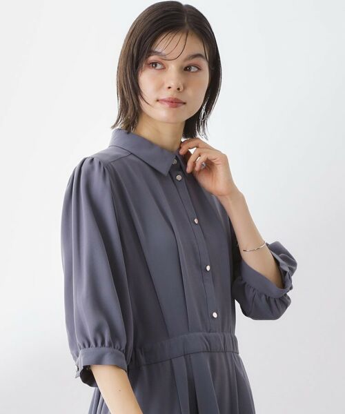 THE SHOP TK / ザ ショップ ティーケー ロング・マキシ丈ワンピース | 5分袖シャツワンピース【防シワ/吸水速乾/UVケア/洗濯機OK】 | 詳細8