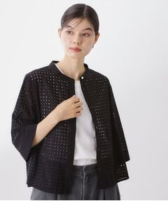 THE SHOP TK / ザ ショップ ティーケー シャツ・ブラウス | 5分袖レース刺繍コットンシャツ