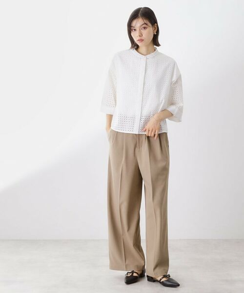 THE SHOP TK / ザ ショップ ティーケー シャツ・ブラウス | 5分袖レース刺繍コットンシャツ | 詳細3