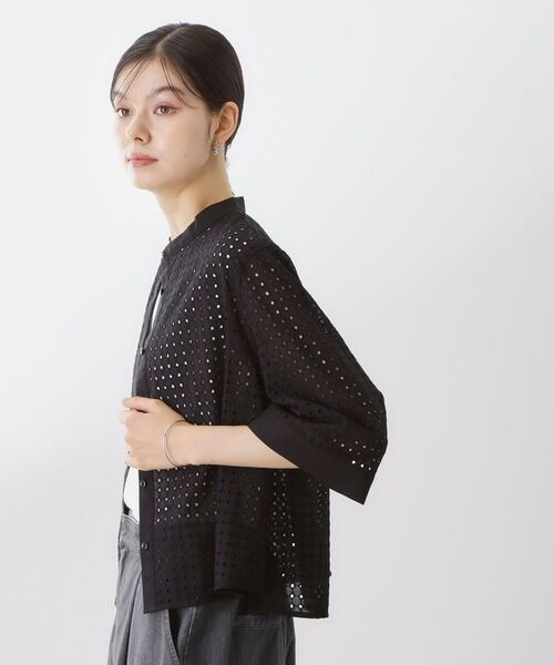 THE SHOP TK / ザ ショップ ティーケー シャツ・ブラウス | 5分袖レース刺繍コットンシャツ | 詳細5