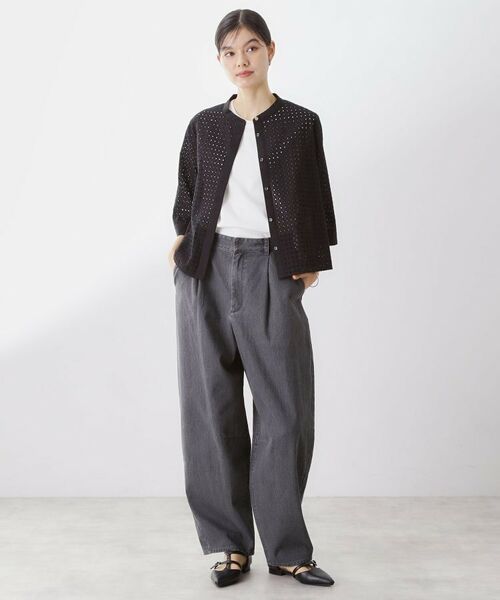 THE SHOP TK / ザ ショップ ティーケー シャツ・ブラウス | 5分袖レース刺繍コットンシャツ | 詳細7