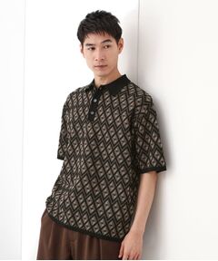 THE SHOP TK / ザ ショップ ティーケー カットソー | ジオメニットポロシャツ　【洗濯機OK】