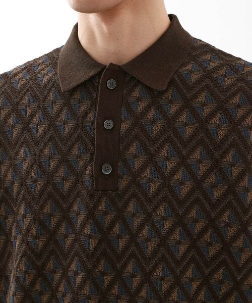 THE SHOP TK / ザ ショップ ティーケー カットソー | ジオメニットポロシャツ　【洗濯機OK】 | 詳細11