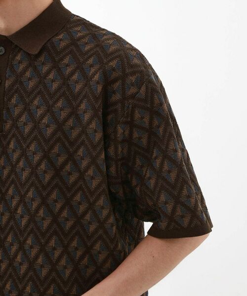 THE SHOP TK / ザ ショップ ティーケー カットソー | ジオメニットポロシャツ　【洗濯機OK】 | 詳細12