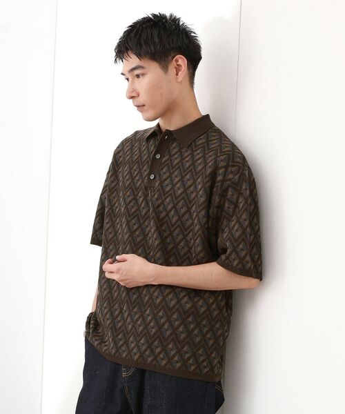 THE SHOP TK / ザ ショップ ティーケー カットソー | ジオメニットポロシャツ　【洗濯機OK】 | 詳細5