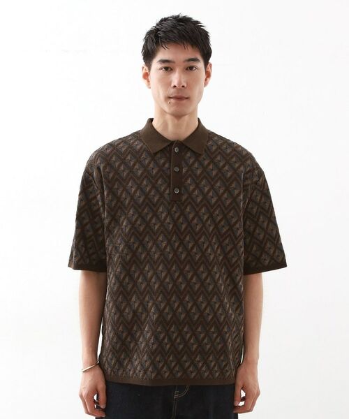 THE SHOP TK / ザ ショップ ティーケー カットソー | ジオメニットポロシャツ　【洗濯機OK】 | 詳細8