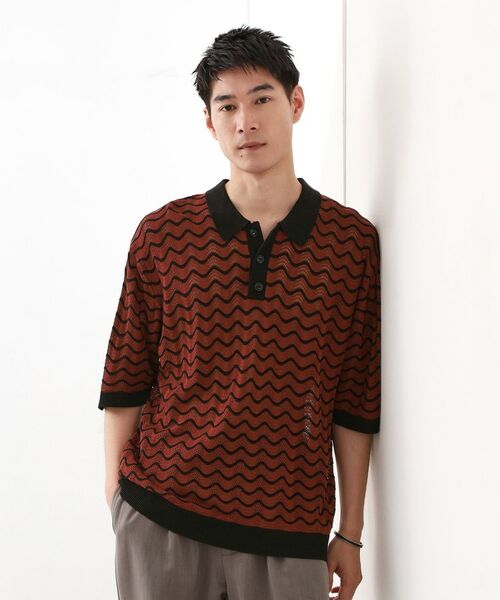 THE SHOP TK / ザ ショップ ティーケー カットソー | サマーニットポロシャツ　【毛玉になりにくい/洗濯機OK】 | 詳細1