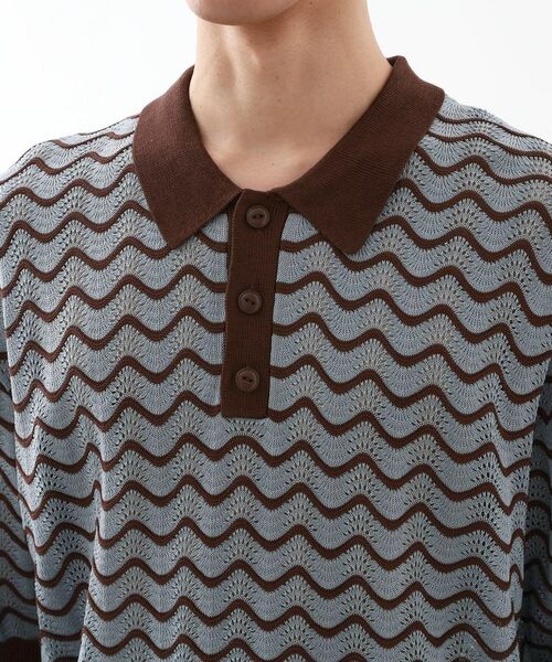 THE SHOP TK / ザ ショップ ティーケー カットソー | サマーニットポロシャツ　【毛玉になりにくい/洗濯機OK】 | 詳細12