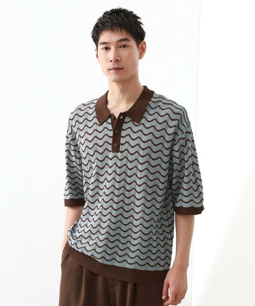 THE SHOP TK / ザ ショップ ティーケー カットソー | サマーニットポロシャツ　【毛玉になりにくい/洗濯機OK】 | 詳細5