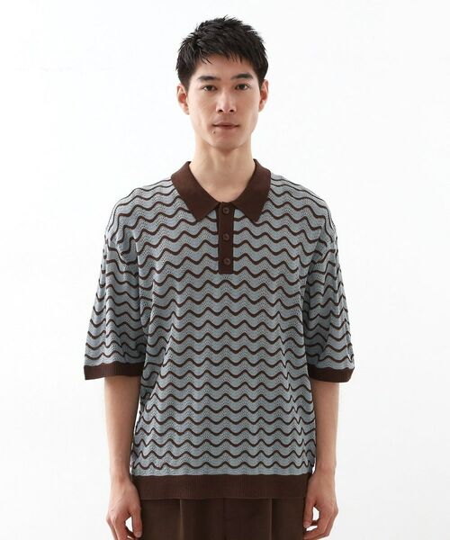 THE SHOP TK / ザ ショップ ティーケー カットソー | サマーニットポロシャツ　【毛玉になりにくい/洗濯機OK】 | 詳細9