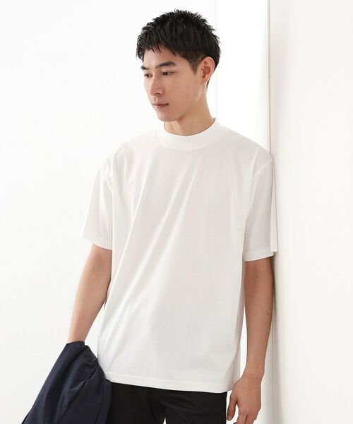 THE SHOP TK / ザ ショップ ティーケー カットソー | モックネックプレーティング半袖Tシャツ 【接触冷感/洗濯機OK】 | 詳細1