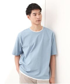 THE SHOP TK / ザ ショップ ティーケー カットソー | 楊柳フェイクレイヤード半袖Tシャツ 【吸水速乾/毛玉になりにくい/洗濯機OK】
