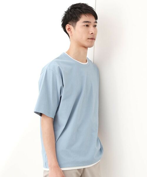 THE SHOP TK / ザ ショップ ティーケー カットソー | 楊柳フェイクレイヤード半袖Tシャツ 【吸水速乾/毛玉になりにくい/洗濯機OK】 | 詳細12