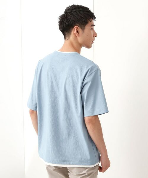 THE SHOP TK / ザ ショップ ティーケー カットソー | 楊柳フェイクレイヤード半袖Tシャツ 【吸水速乾/毛玉になりにくい/洗濯機OK】 | 詳細13