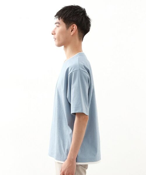 THE SHOP TK / ザ ショップ ティーケー カットソー | 楊柳フェイクレイヤード半袖Tシャツ 【吸水速乾/毛玉になりにくい/洗濯機OK】 | 詳細17