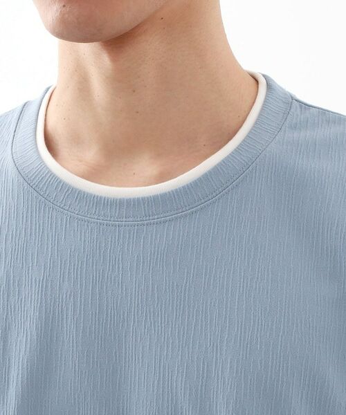 THE SHOP TK / ザ ショップ ティーケー カットソー | 楊柳フェイクレイヤード半袖Tシャツ 【吸水速乾/毛玉になりにくい/洗濯機OK】 | 詳細19